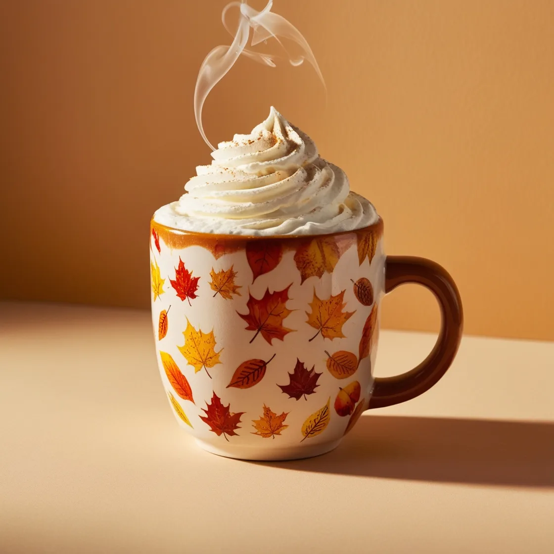 "Pumpkin cold foam topping on iced coffee with spices"